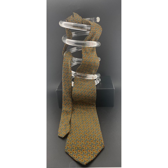Valentino Other - Vintage‎ Valentino Cravatte Silk Tie Gray Horsebit Medallion Geometric Italy